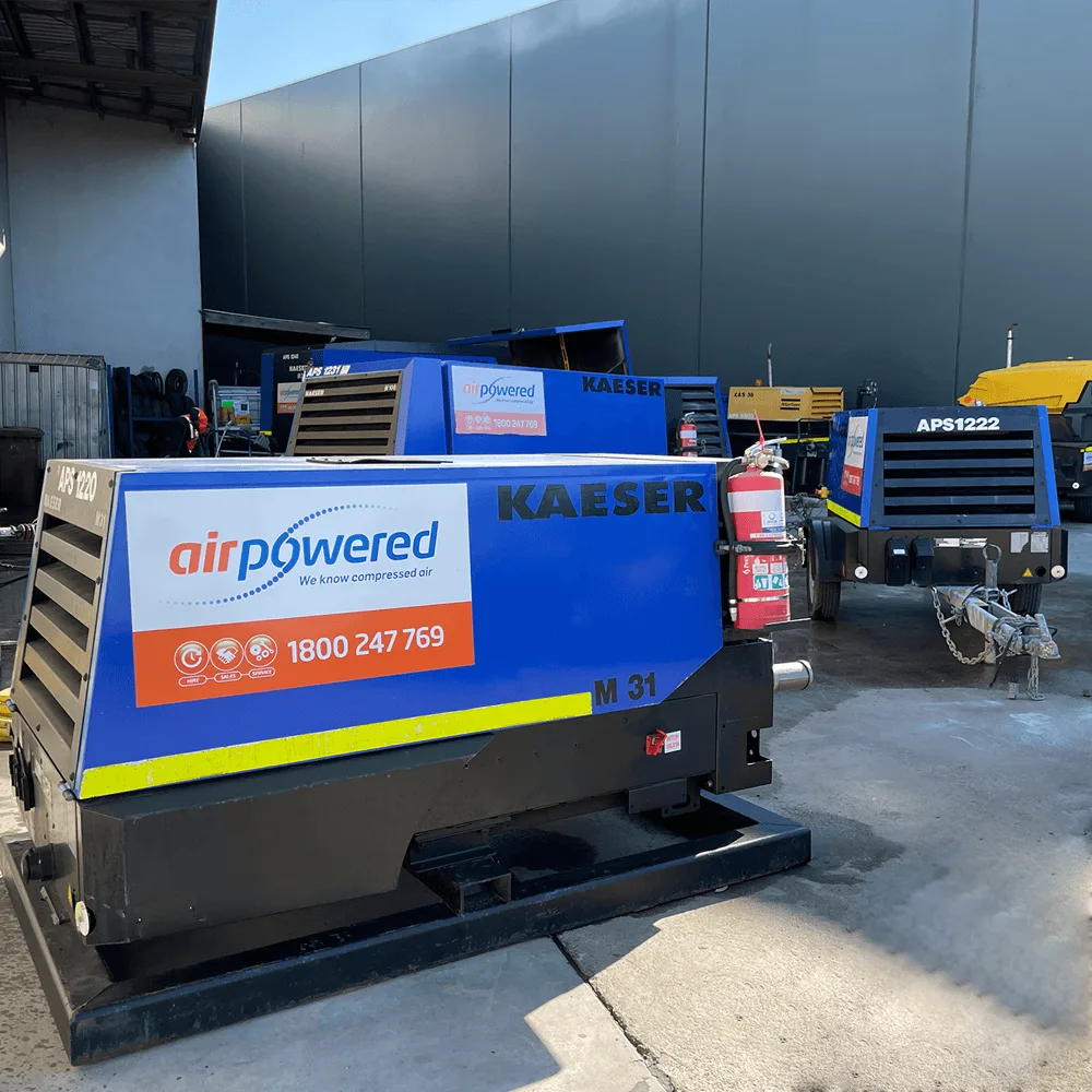 KAESER M31 skid mounted compressor available from Air Powered